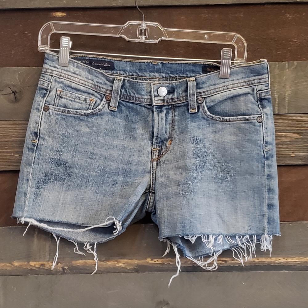 Womens Citizens Of Humanity Low Waist Stretch Naomi Denim Jean Cut Off Shorts